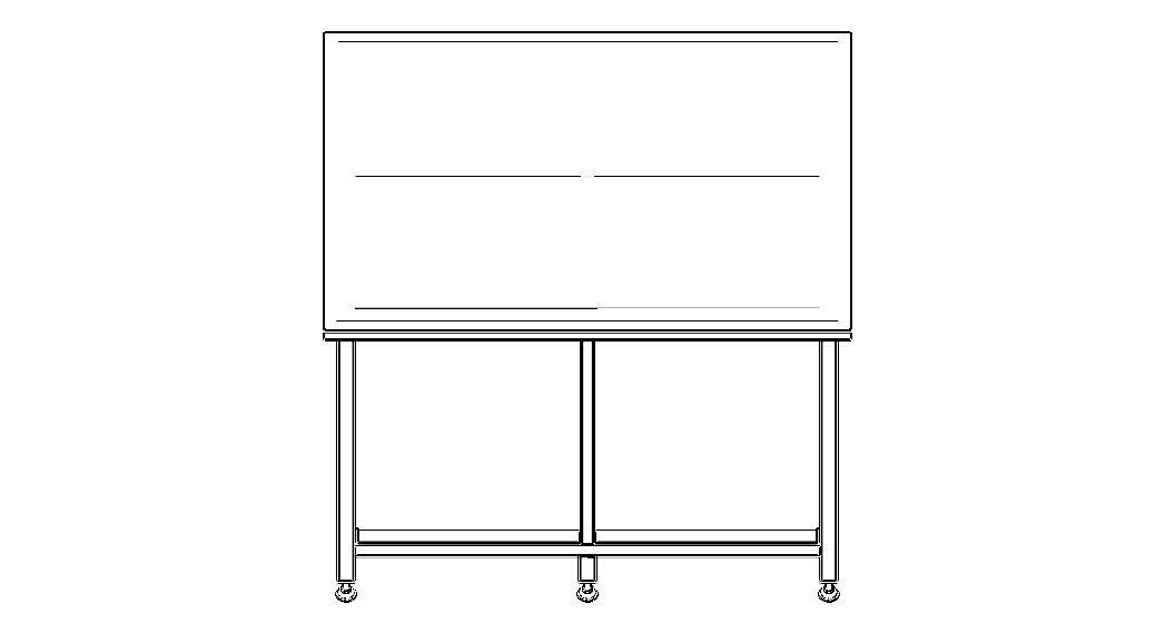 Custom Steel Table With Undershelf 3D model_10