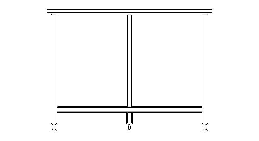 Custom Steel Table With Undershelf 3D model_14