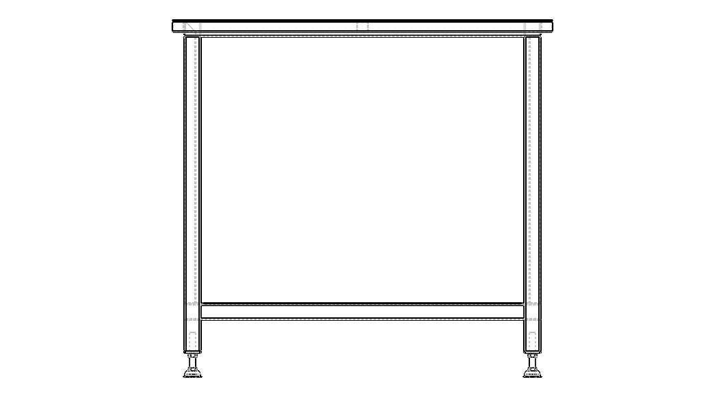 Custom Steel Table With Undershelf 3D model_31