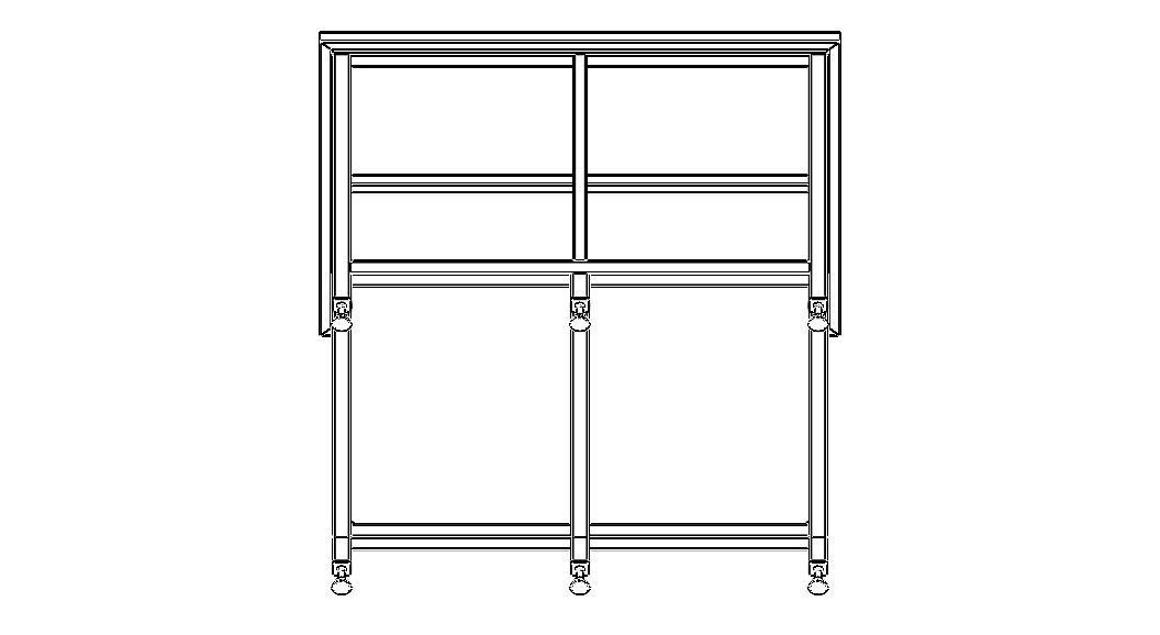 Custom Steel Table With Undershelf 3D model_18