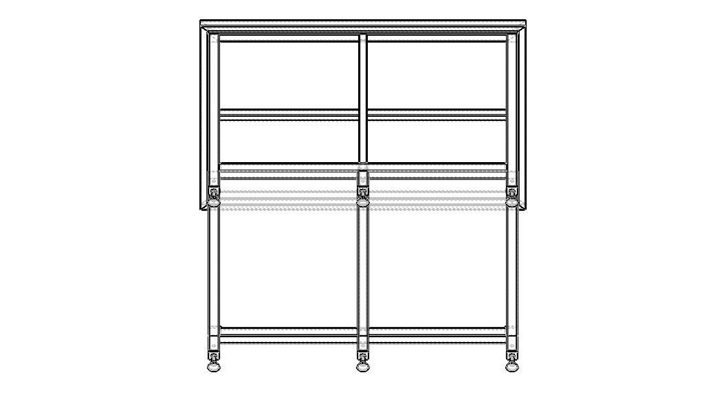 Custom Steel Table With Undershelf 3D model_19