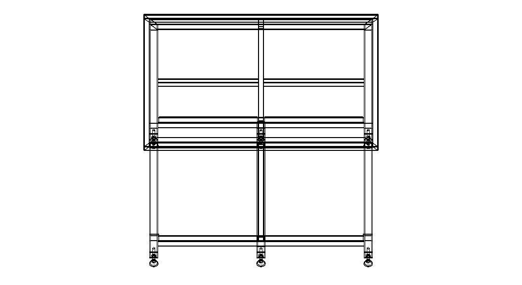 Custom Steel Table With Undershelf 3D model_12