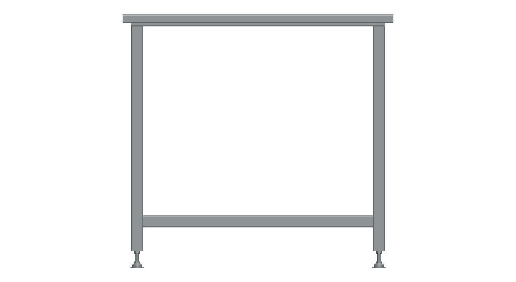 Custom Steel Table With Undershelf 3D model_33