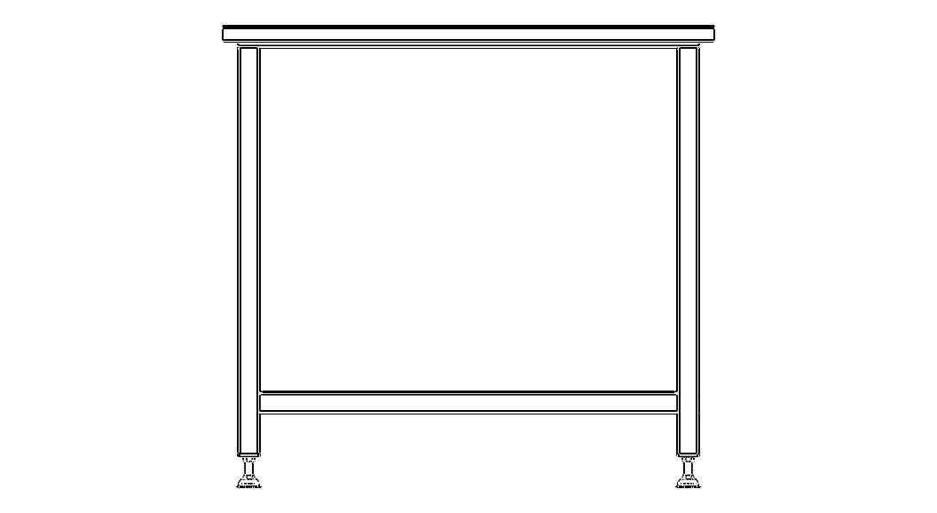Custom Steel Table With Undershelf 3D model_30