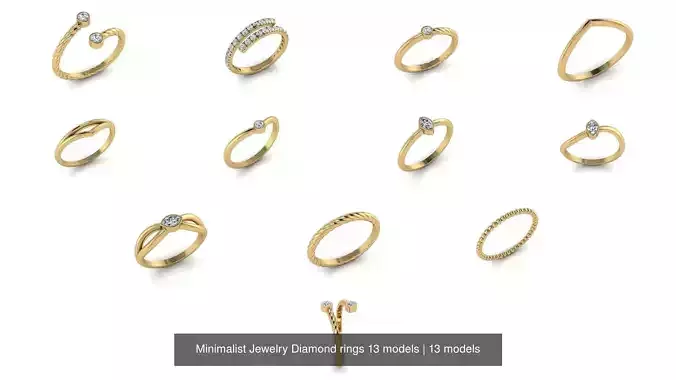 Minimalist Jewelry Diamond rings 13 models