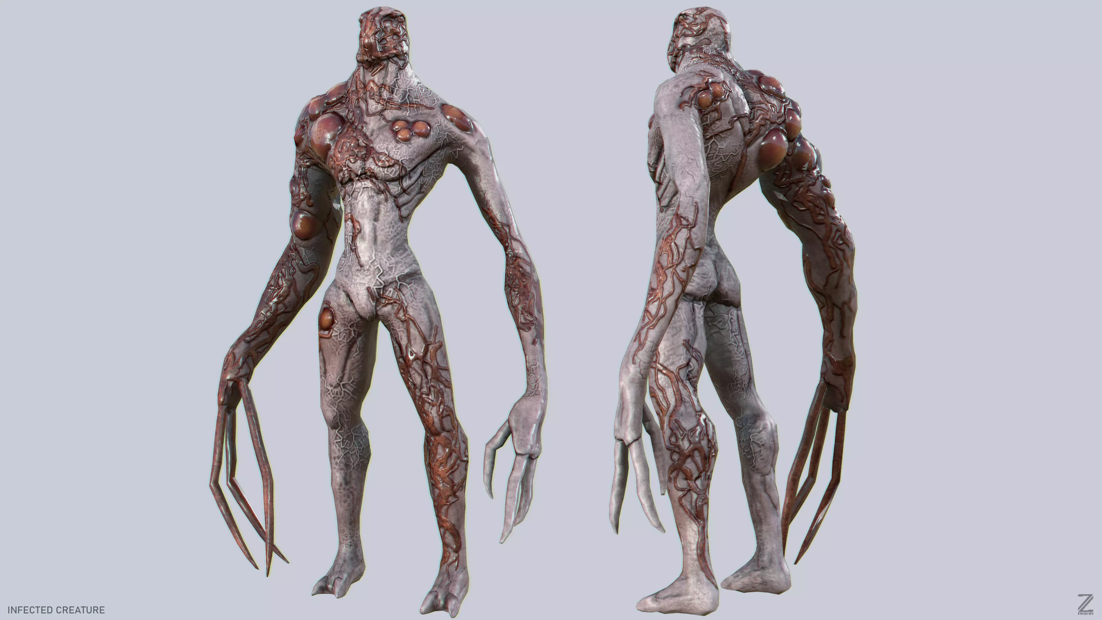 Infected creature Low-poly 3D model