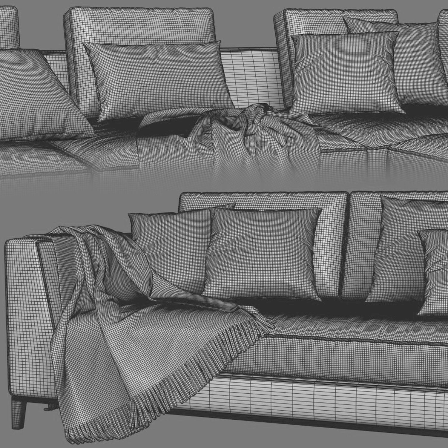 Lucrezia L Shaped Sofa 3D model_4
