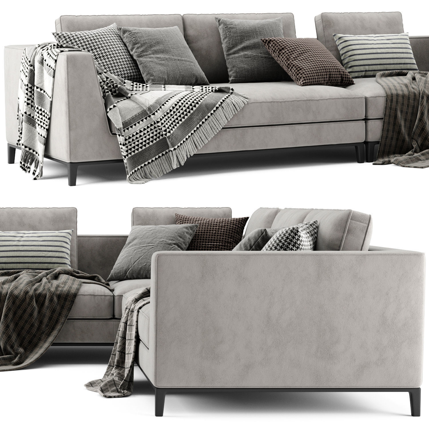 Lucrezia L Shaped Sofa 3D model_2