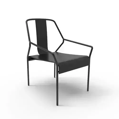 Dao Dining Chair black metal and leather