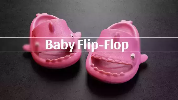 Baby flip-flop - PBR and printable 3D model