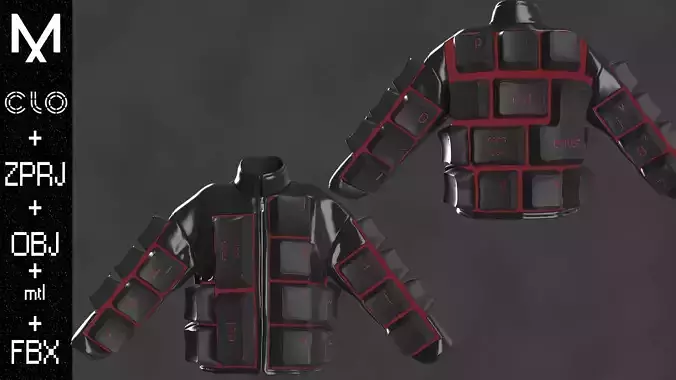 JACKET FEMALE A-pose OBJ mtl FBX ZPRJ