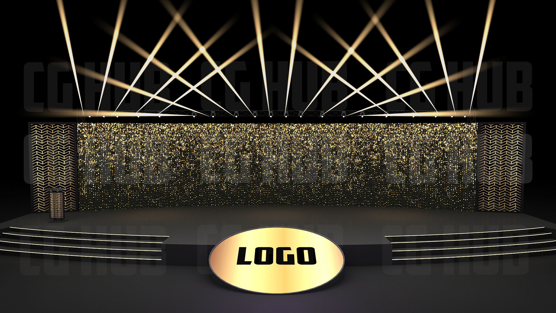 Event stage design 3D model_1