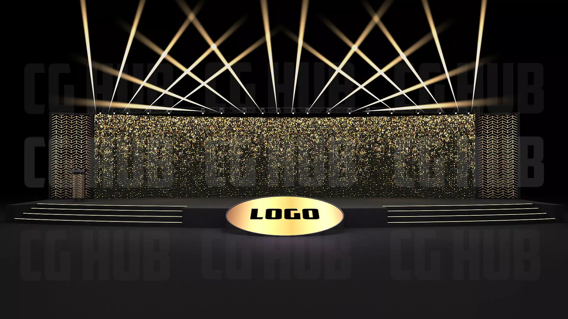 Event stage design 3D model_0