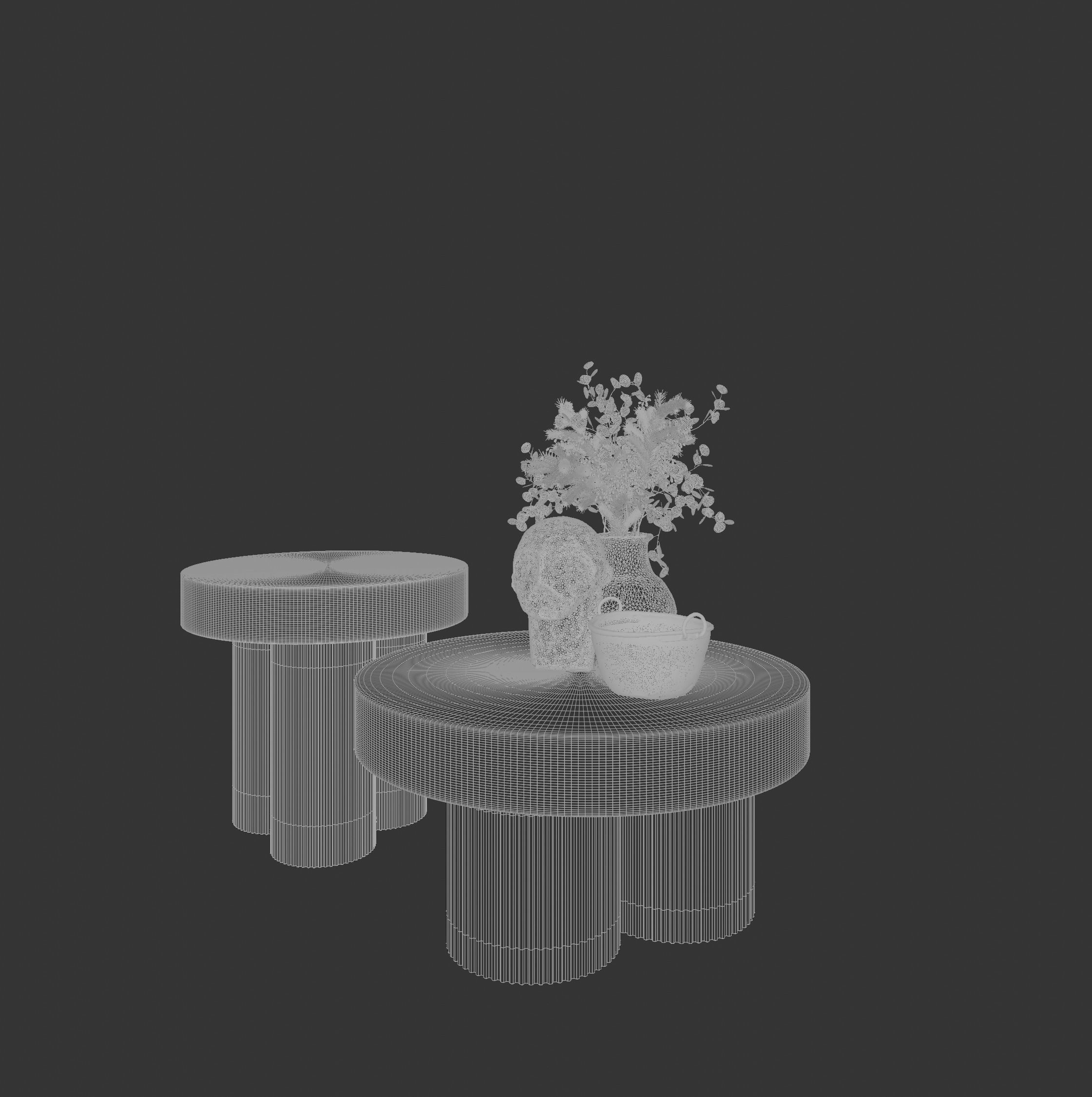 Coffee Table set 3  3D model_2