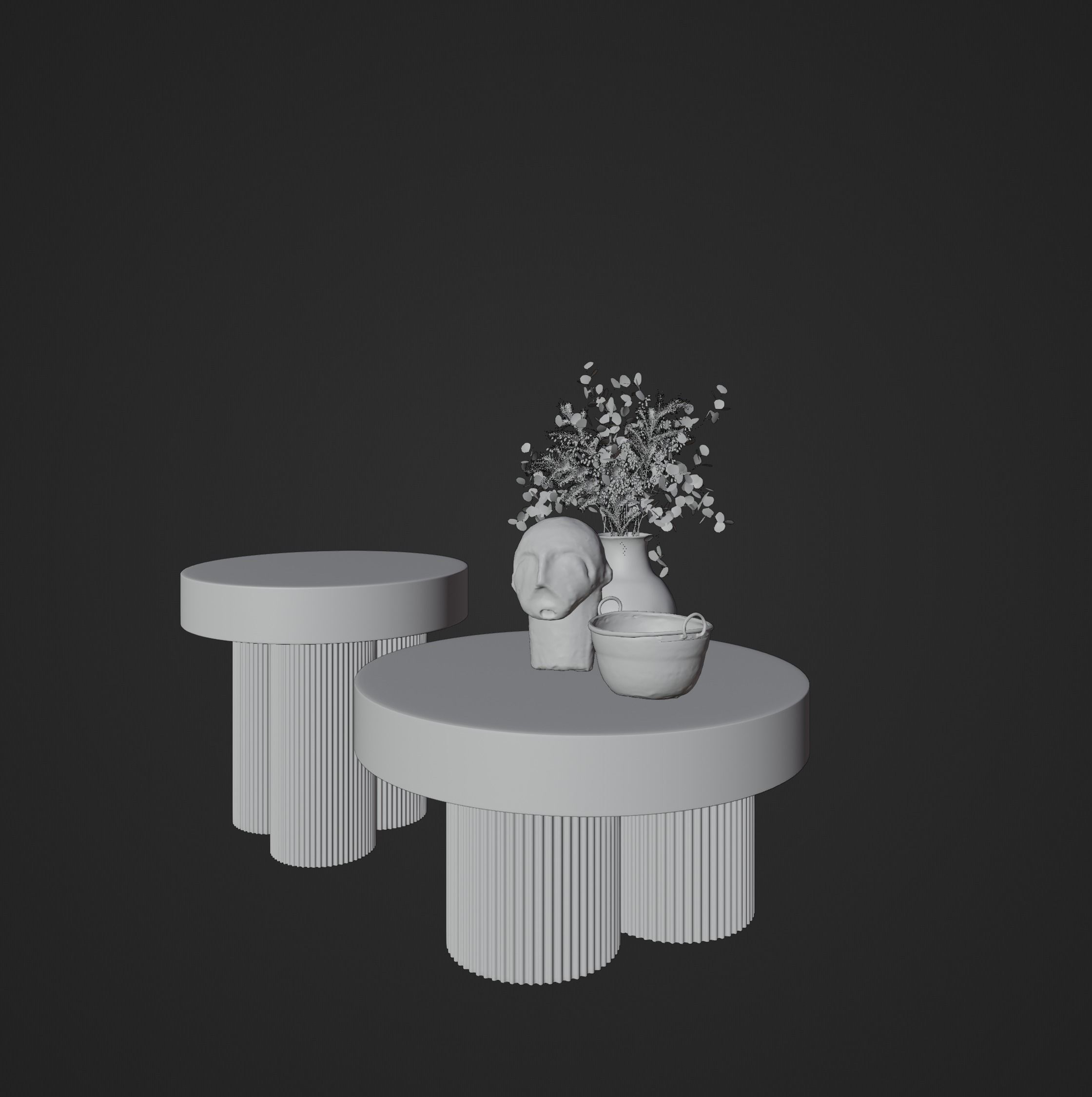Coffee Table set 3  3D model_1