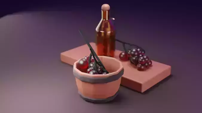 Grape and  juice bottle