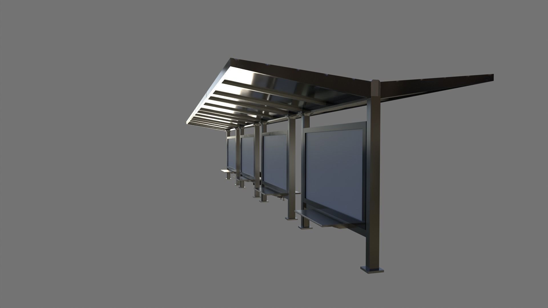 Bus Stop Package Game Ready Low-poly 3D model_5