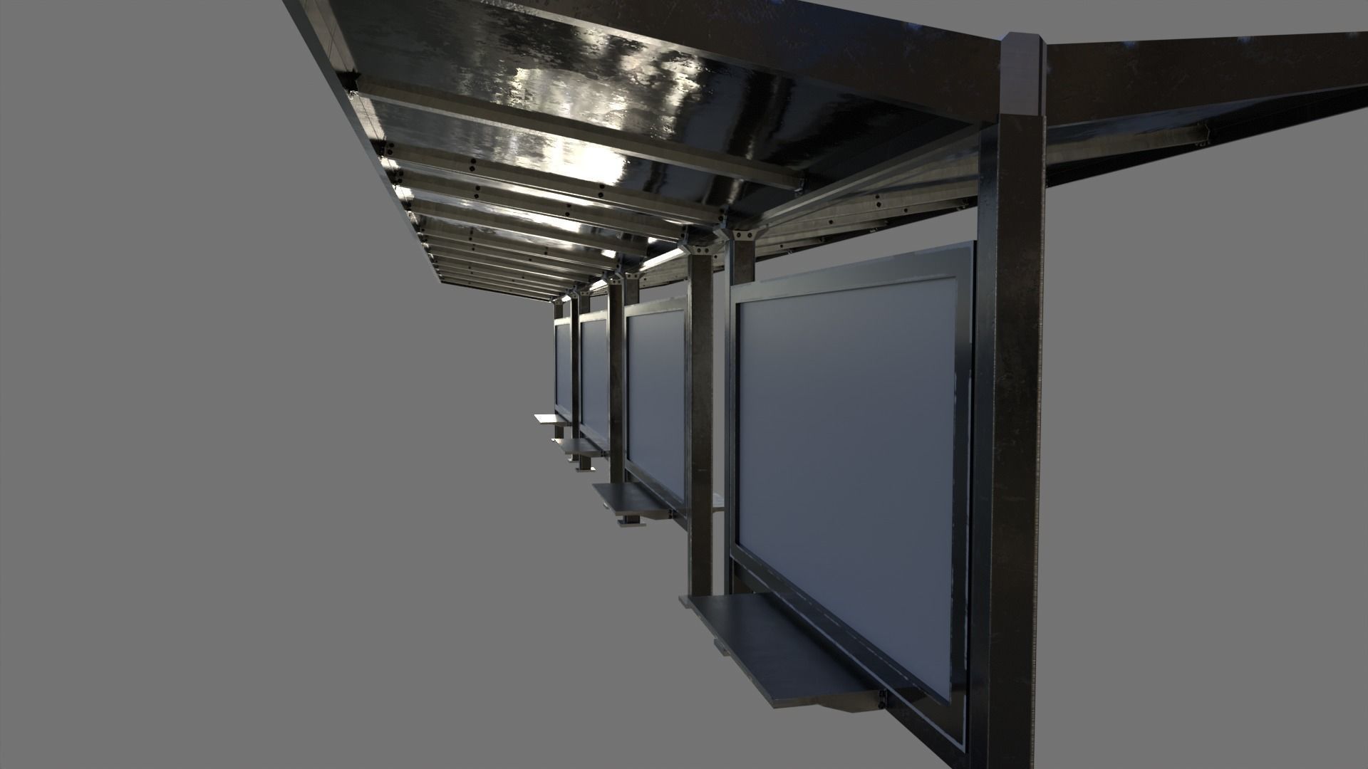 Bus Stop Package Game Ready Low-poly 3D model_2