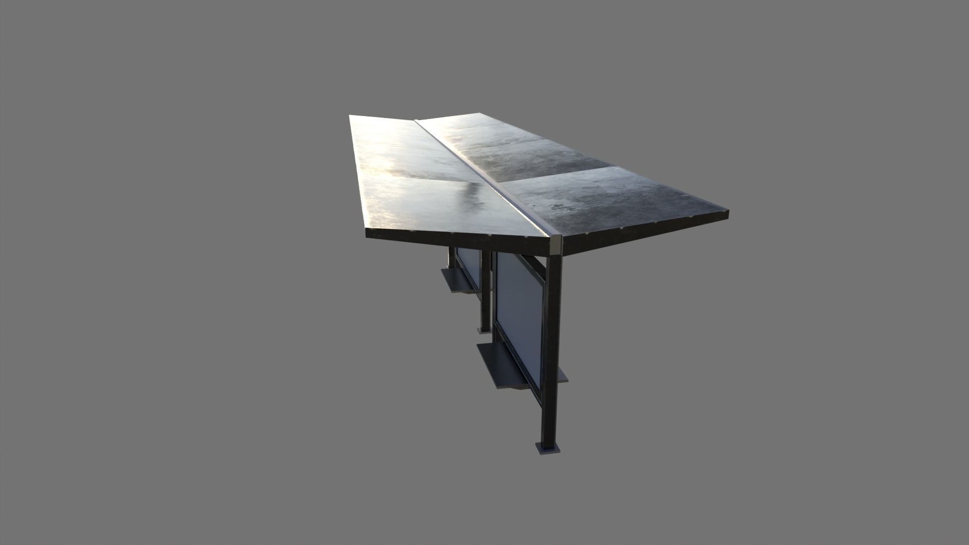 Bus Stop Package Game Ready Low-poly 3D model_11