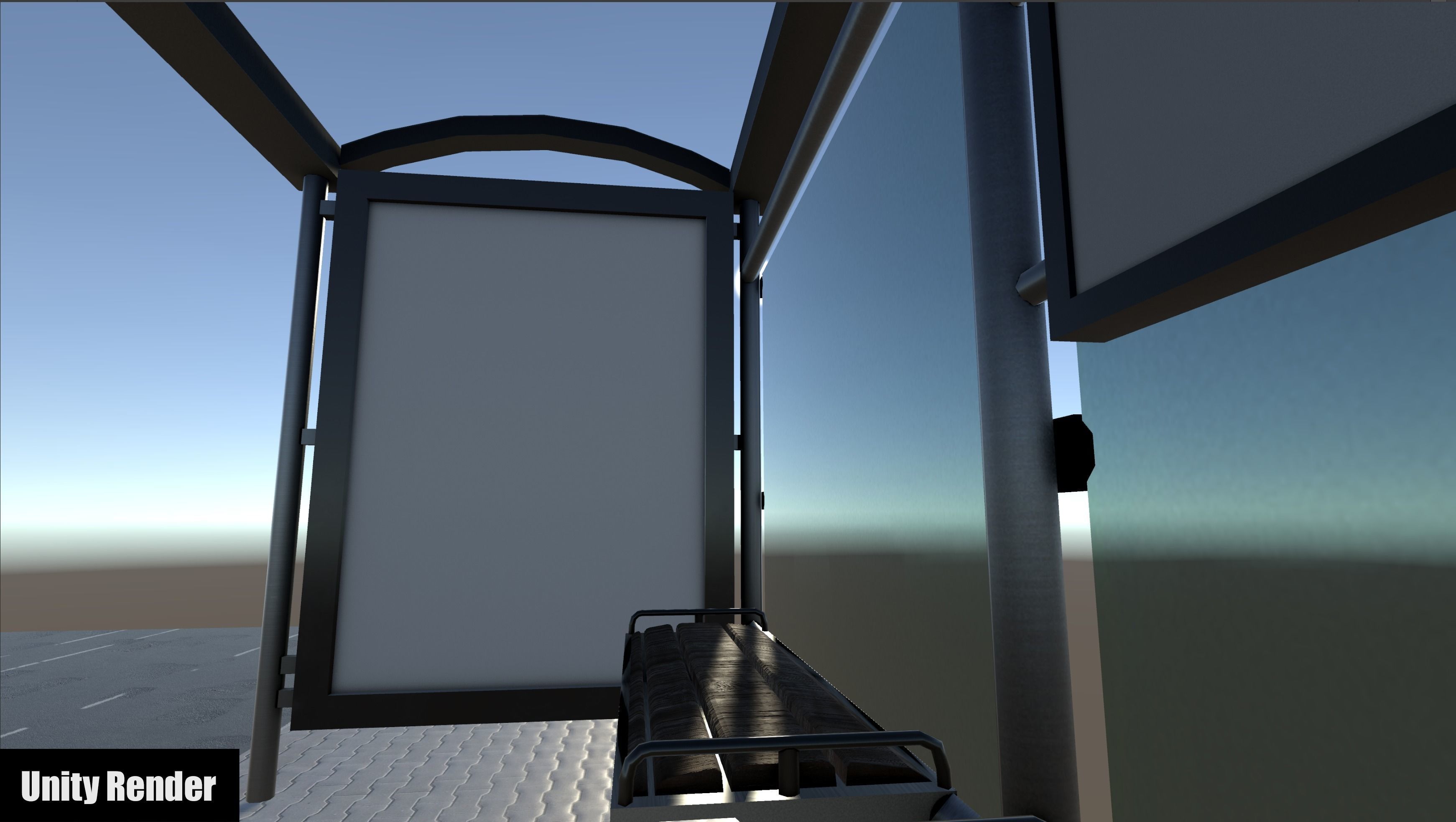 Bus Stop Package Game Ready Low-poly 3D model_25