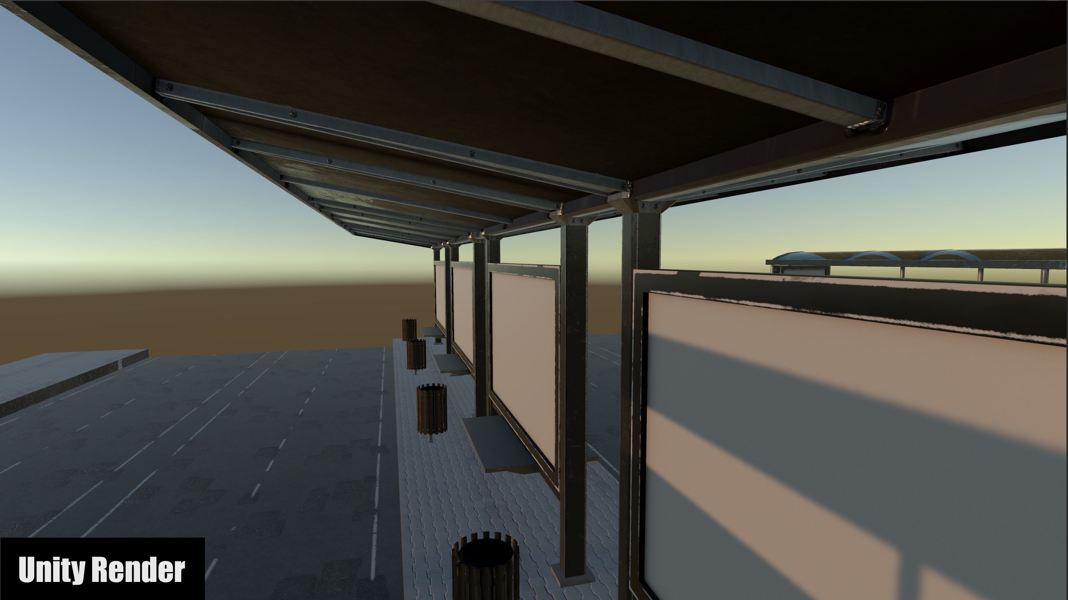 Bus Stop Package Game Ready Low-poly 3D model_23