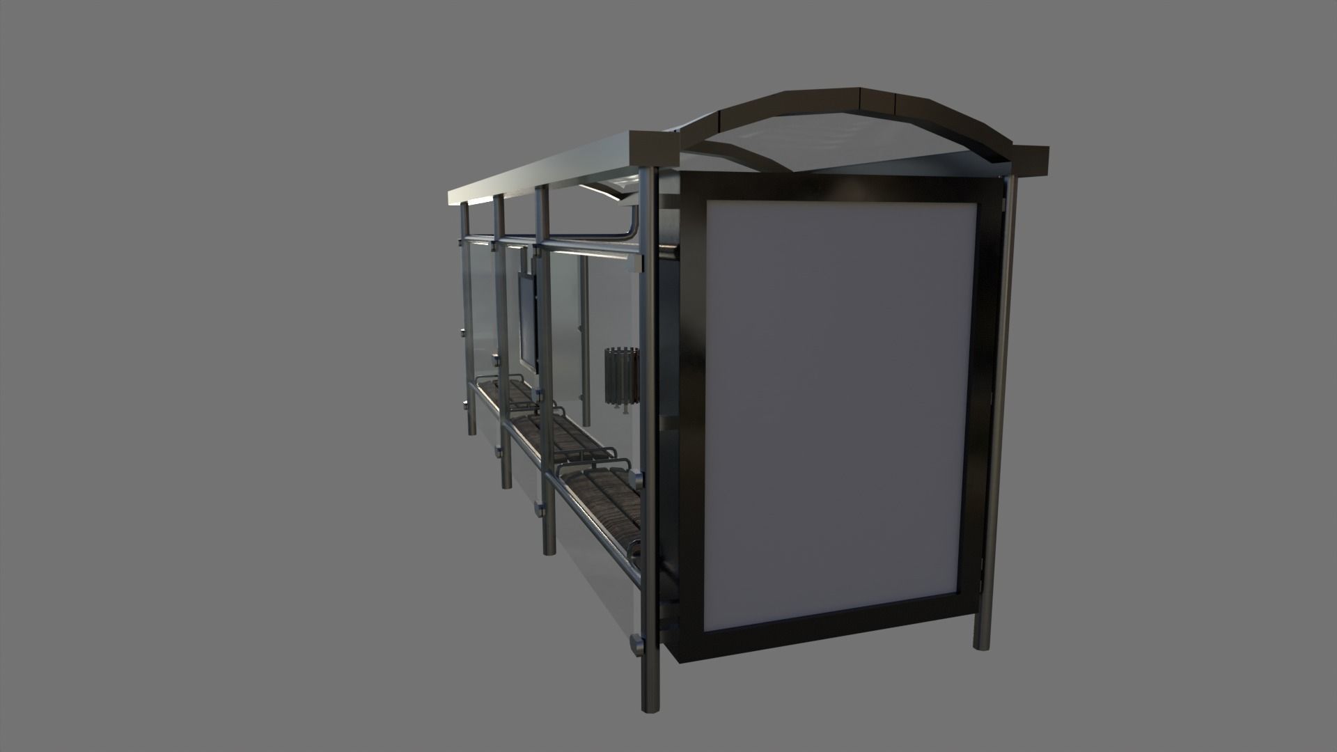 Bus Stop Package Game Ready Low-poly 3D model_8