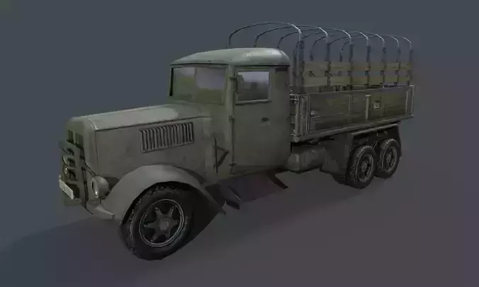 Army Truck Low-poly 3D model