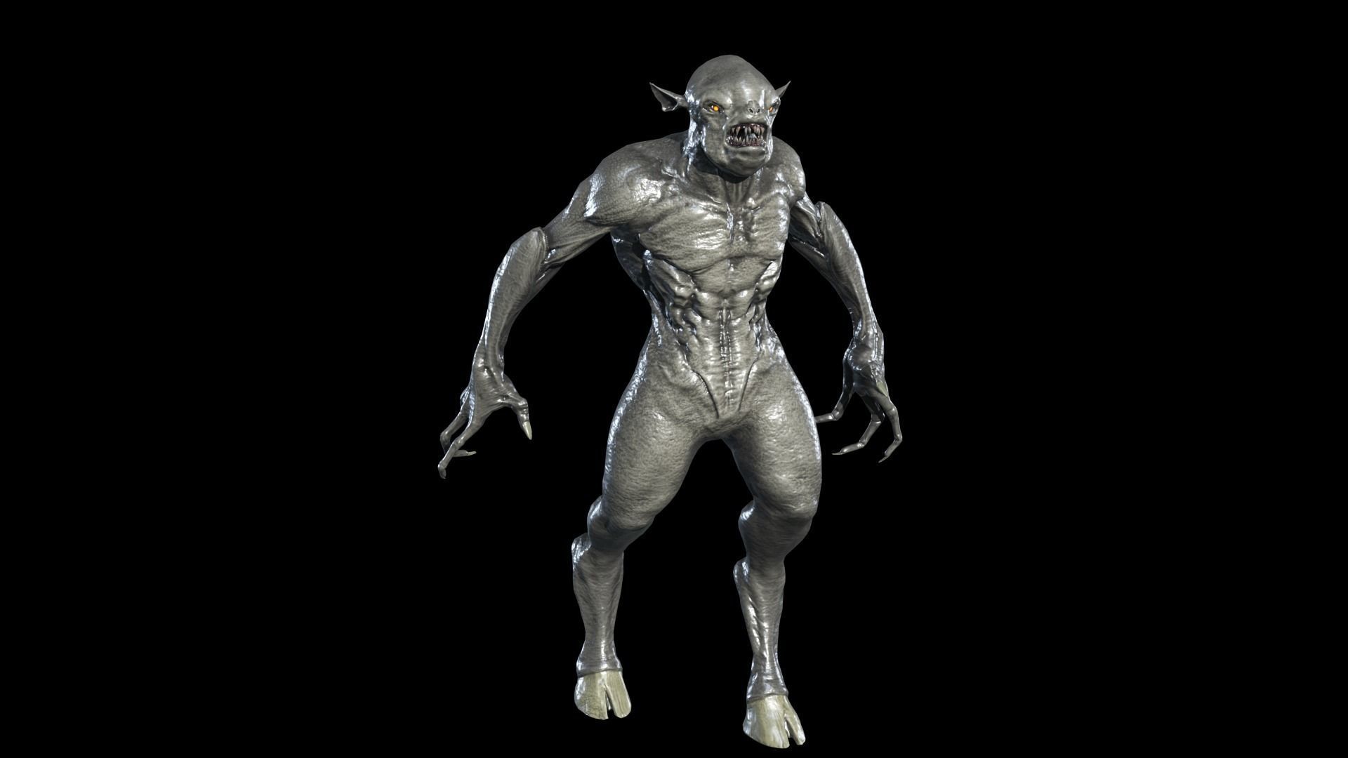 Monster Mutant Low-poly 3D model_6