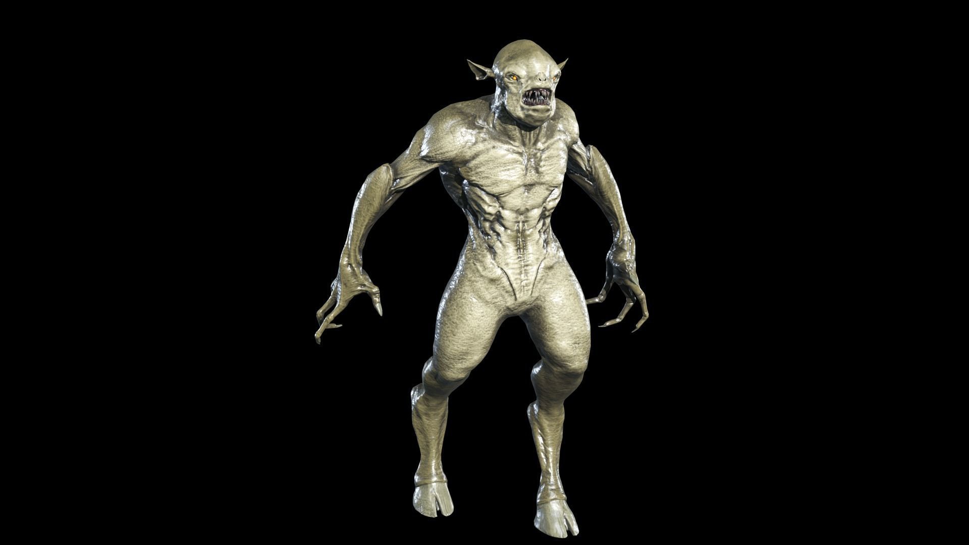 Monster Mutant Low-poly 3D model_8