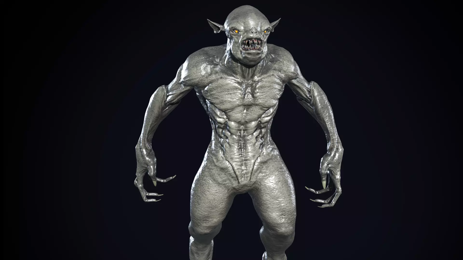 Monster Mutant Low-poly 3D model_0