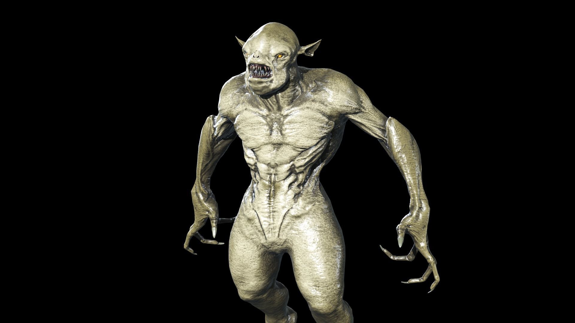 Monster Mutant Low-poly 3D model_2