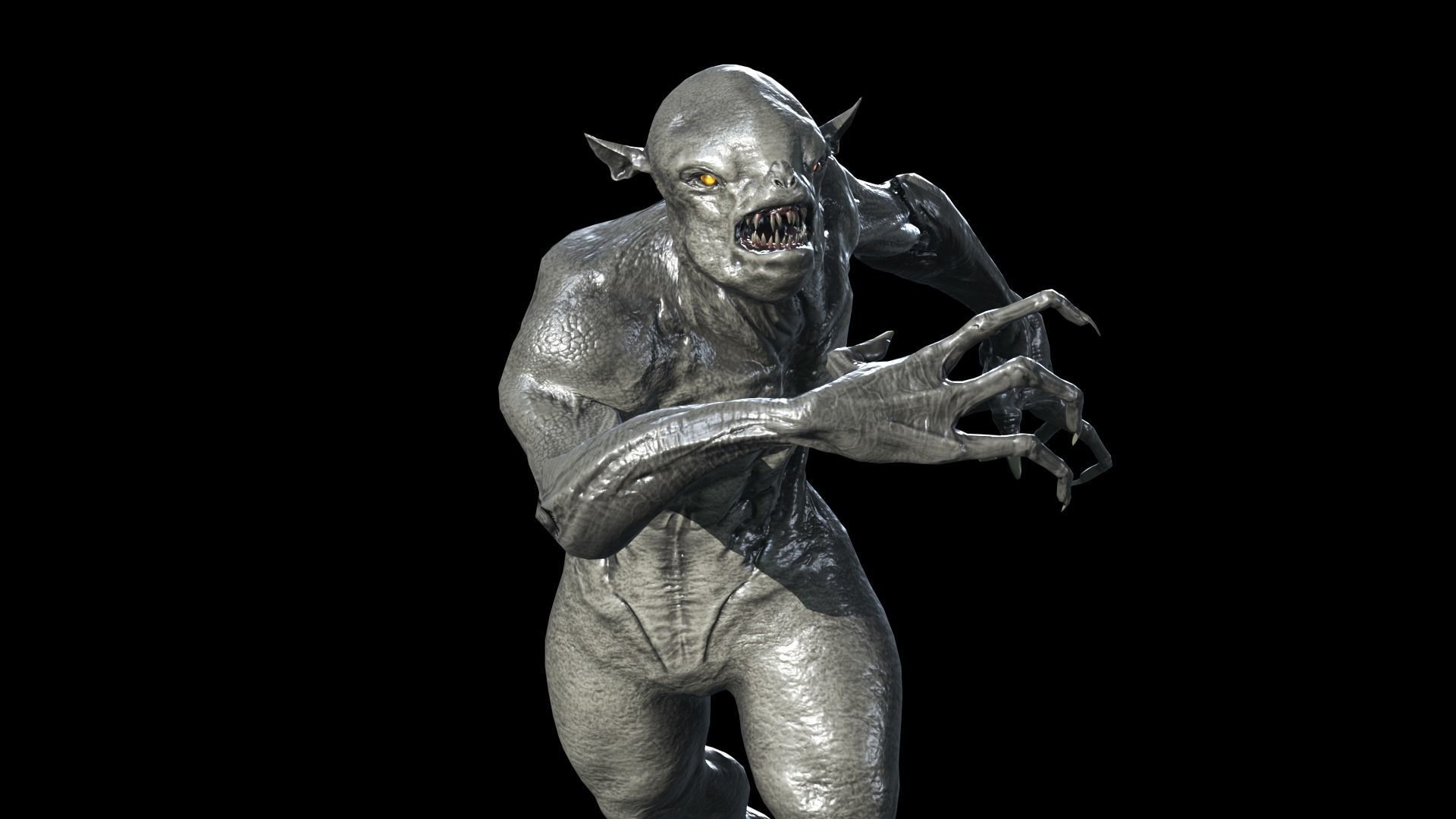 Monster Mutant Low-poly 3D model_7