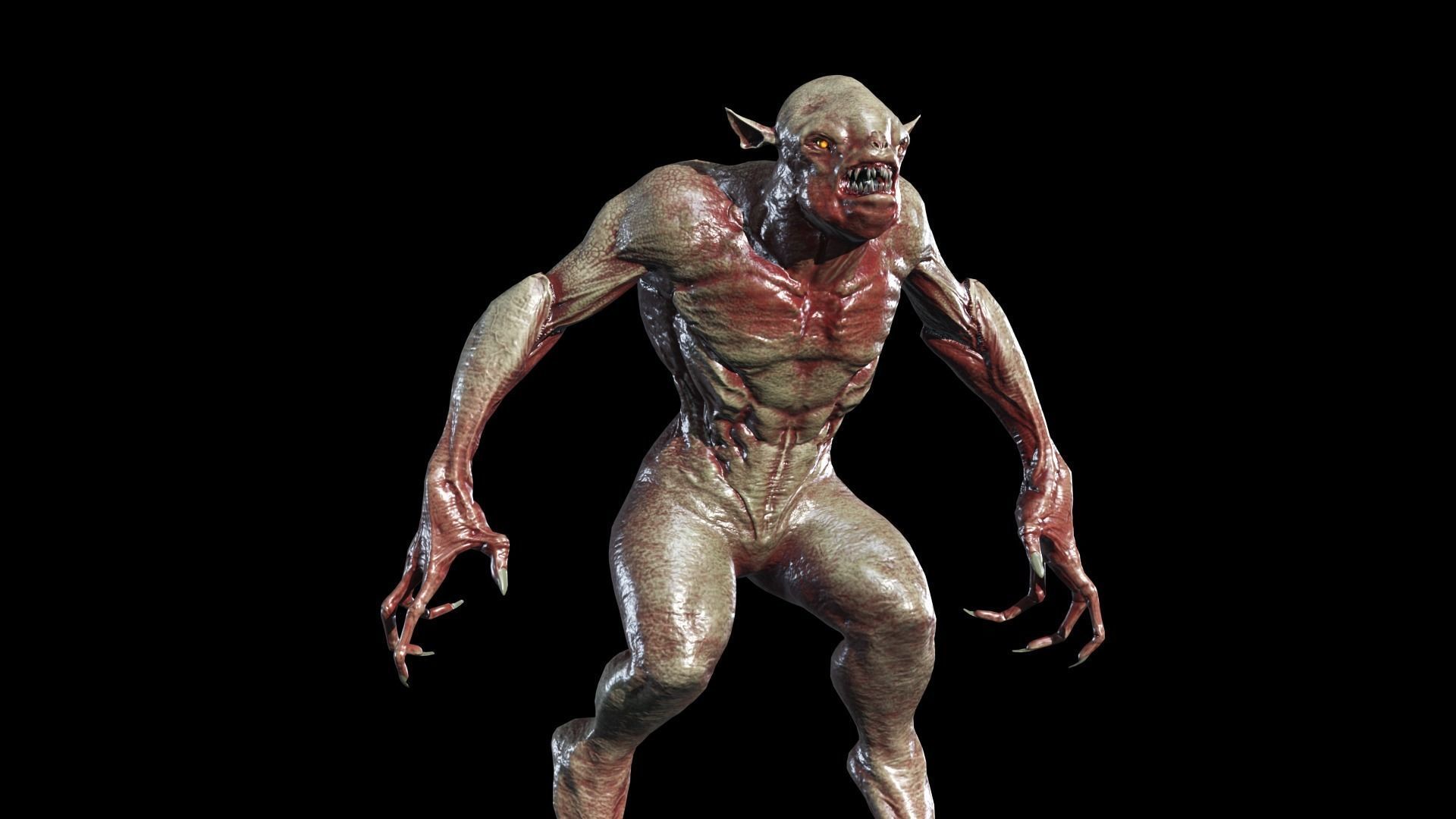 Monster Mutant Low-poly 3D model_16