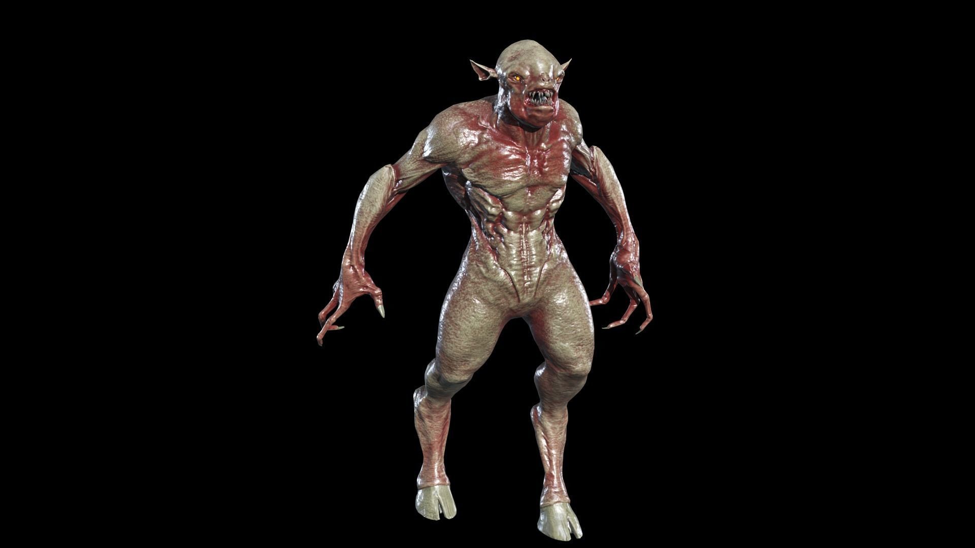 Monster Mutant Low-poly 3D model_12