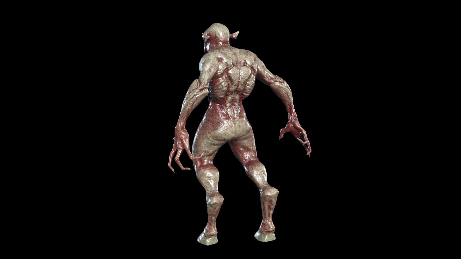 Monster Mutant Low-poly 3D model_4