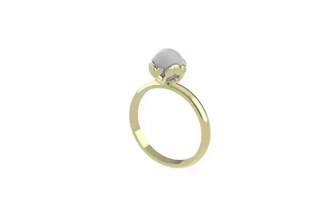 Exquisite Pearl Ring with Intricate Branch Design