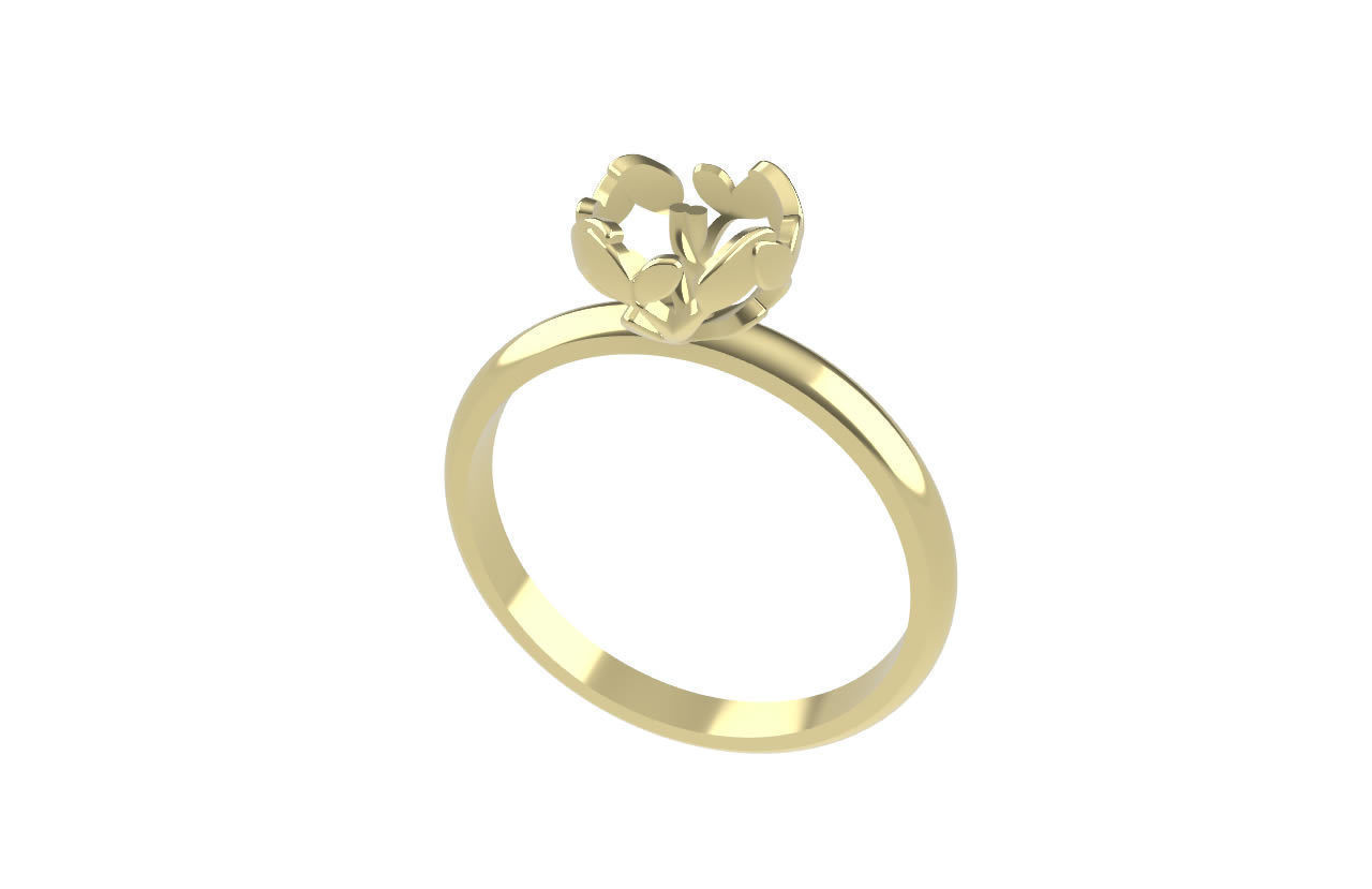 Exquisite Pearl Ring with Intricate Branch Design 3D print model_4