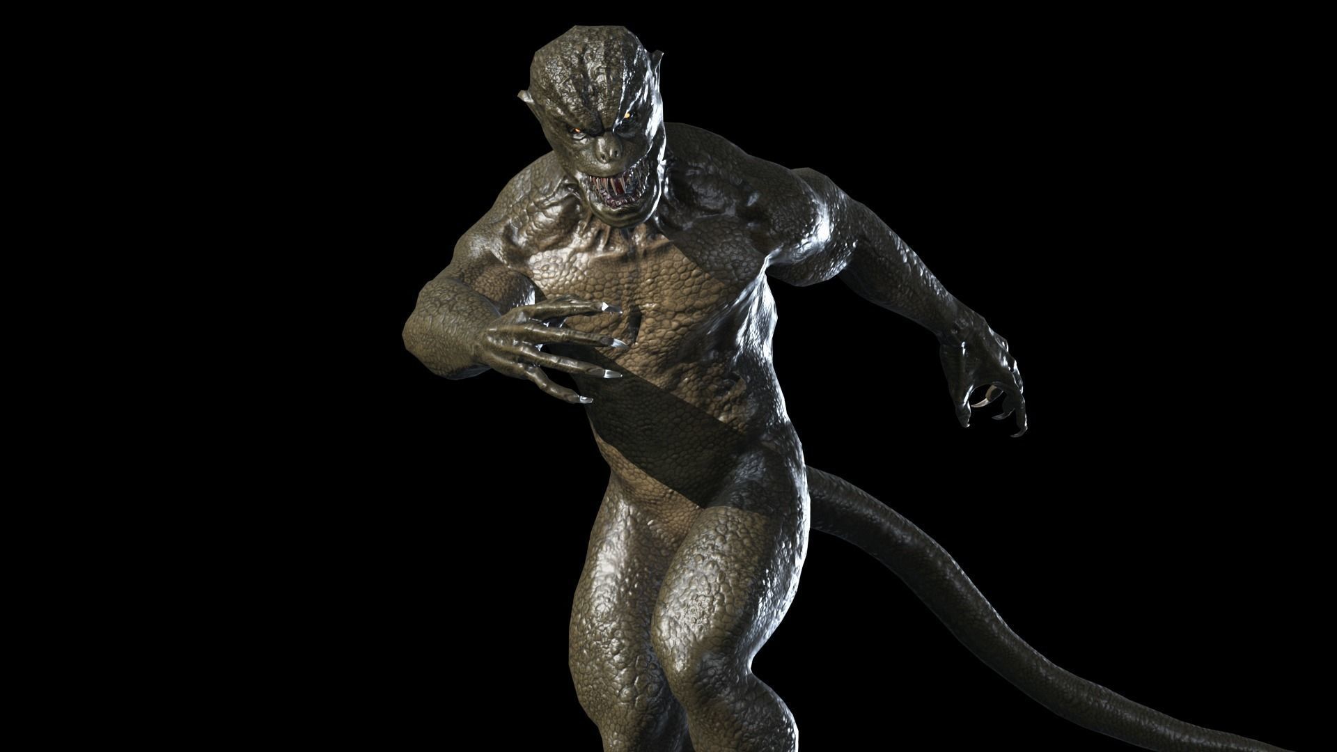 Reptile Mutant Low-poly 3D model_6