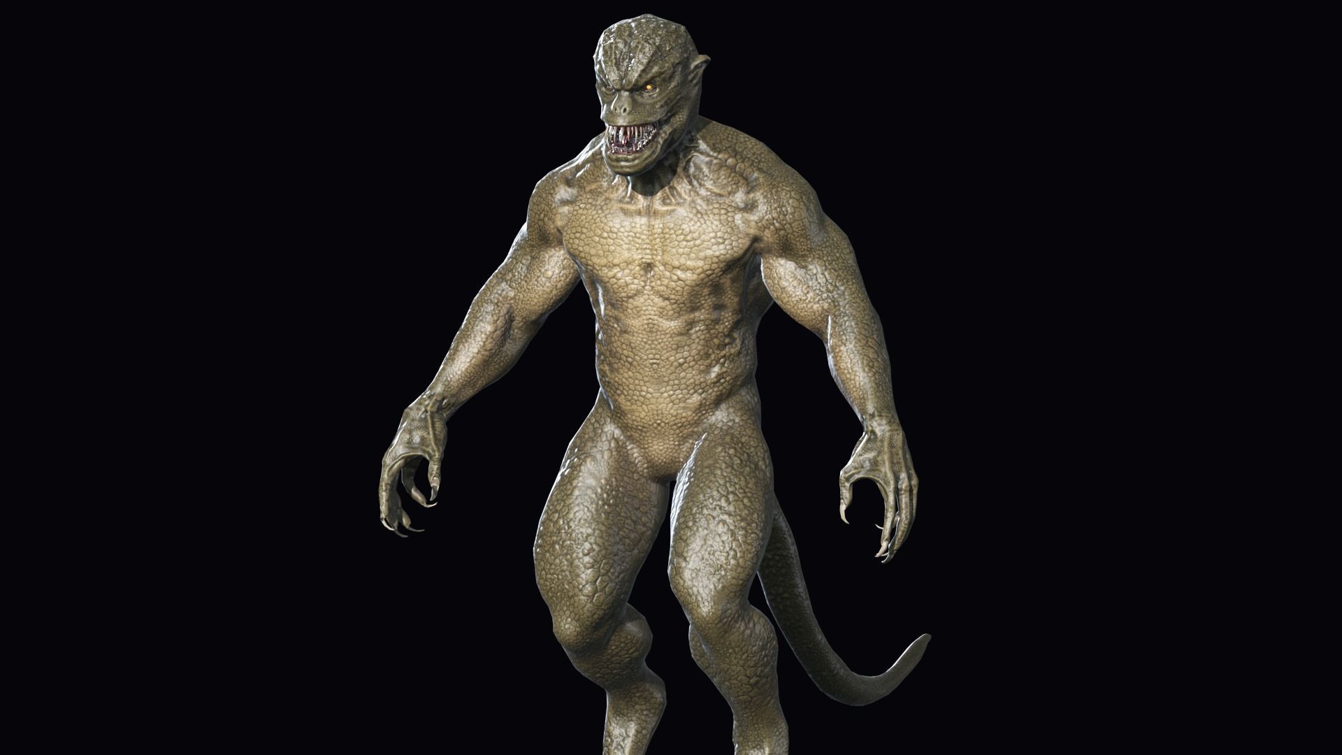 Reptile Mutant Low-poly 3D model_7