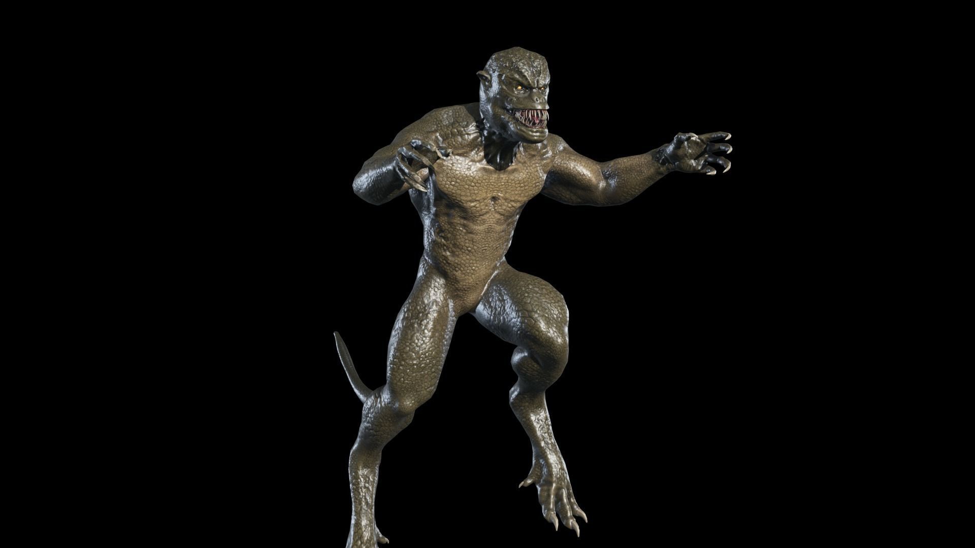Reptile Mutant Low-poly 3D model_4
