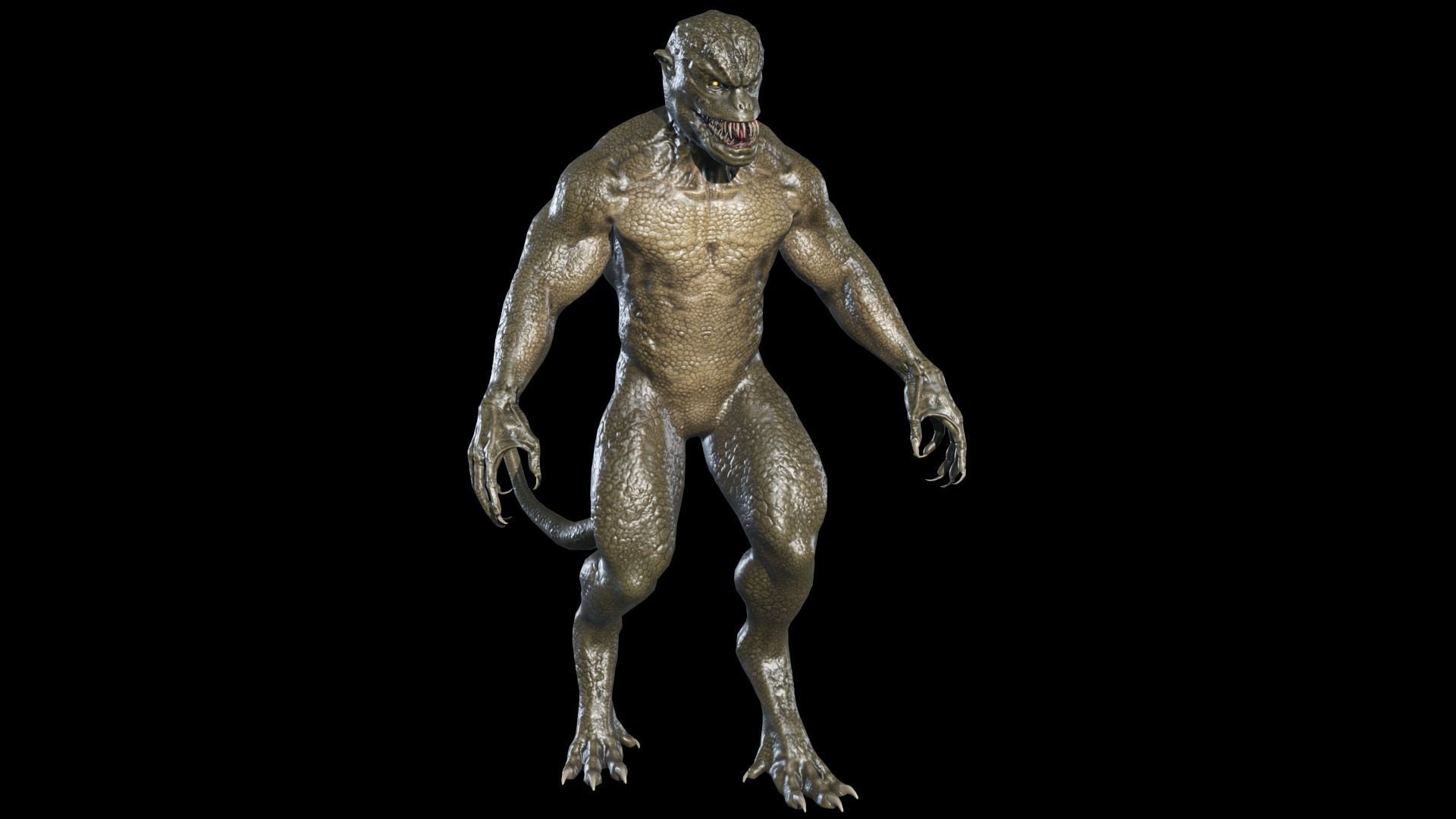 Reptile Mutant Low-poly 3D model_2