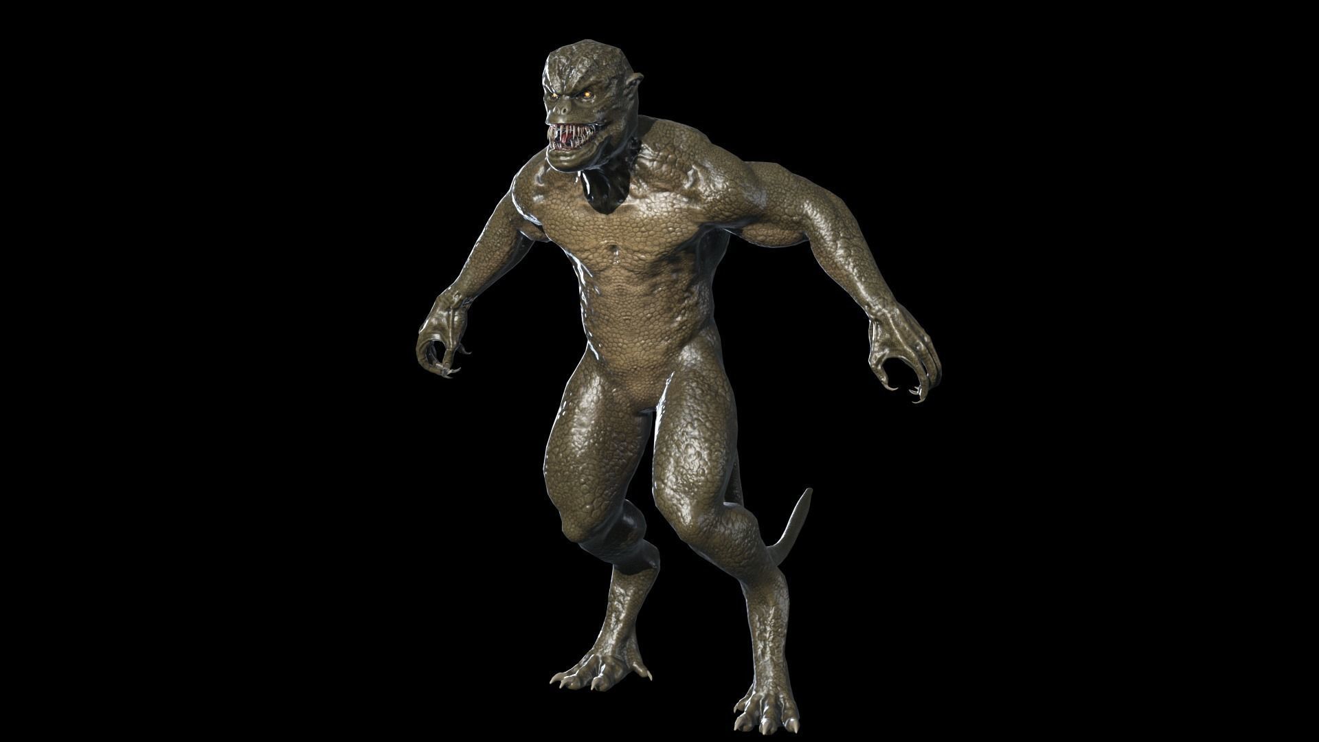 Reptile Mutant Low-poly 3D model_5