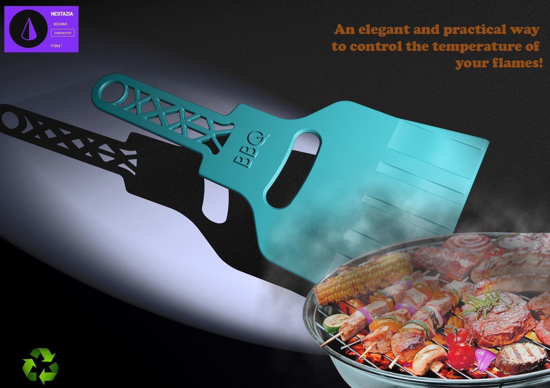 barbecue fan 3D model_1