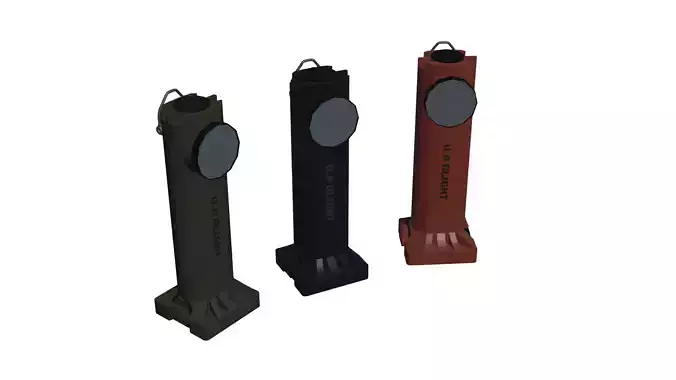 Right Angle Flashlight Low-poly 3D model