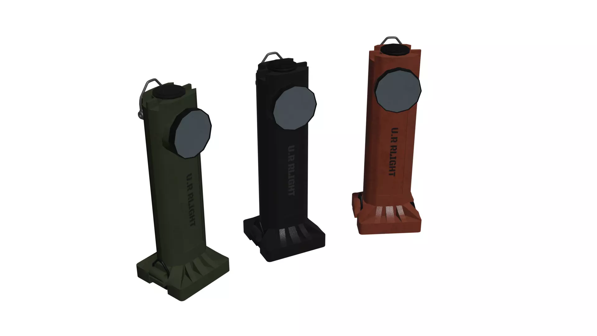 Right Angle Flashlight Low-poly 3D model_0