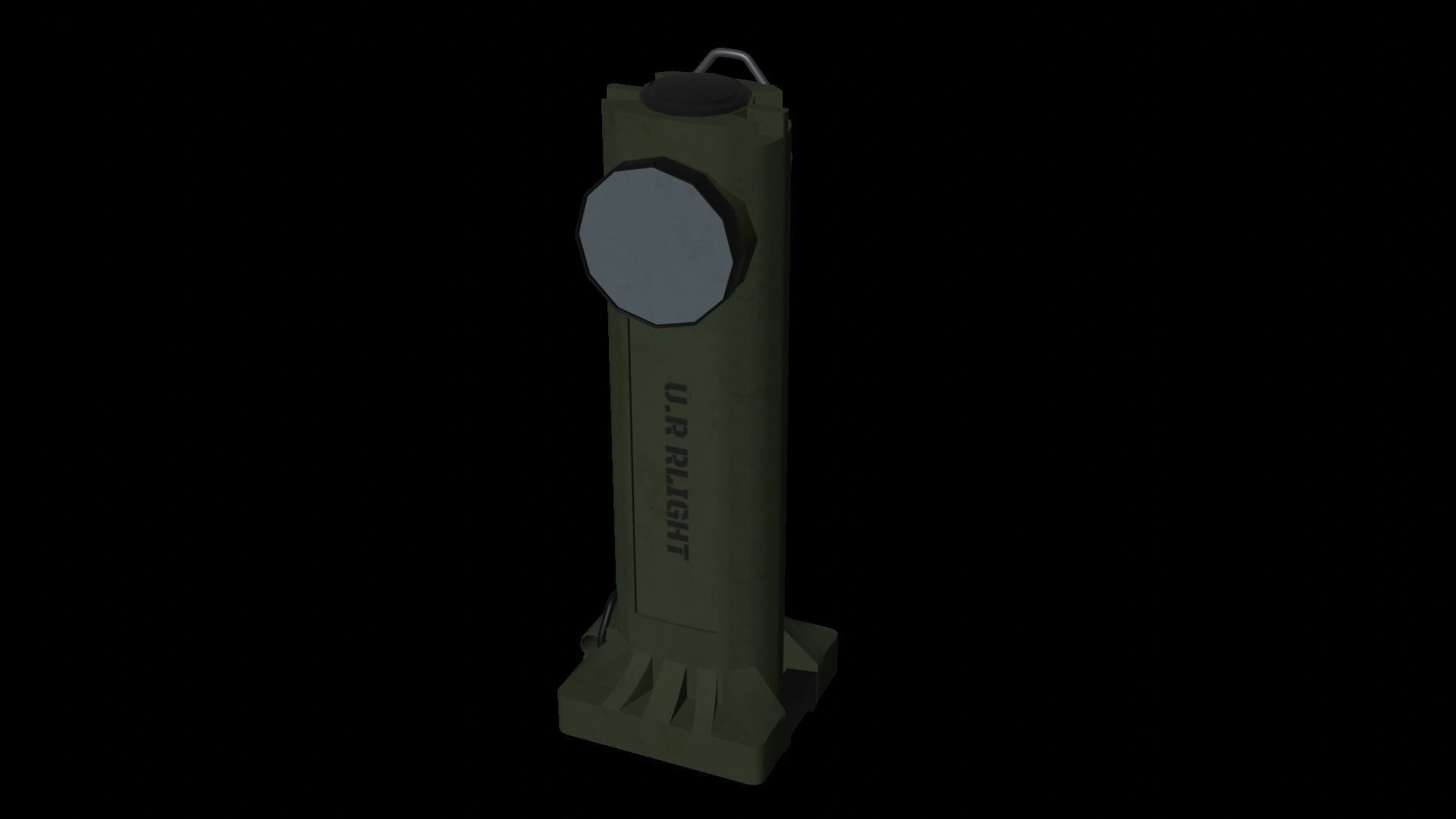 Right Angle Flashlight Low-poly 3D model_1