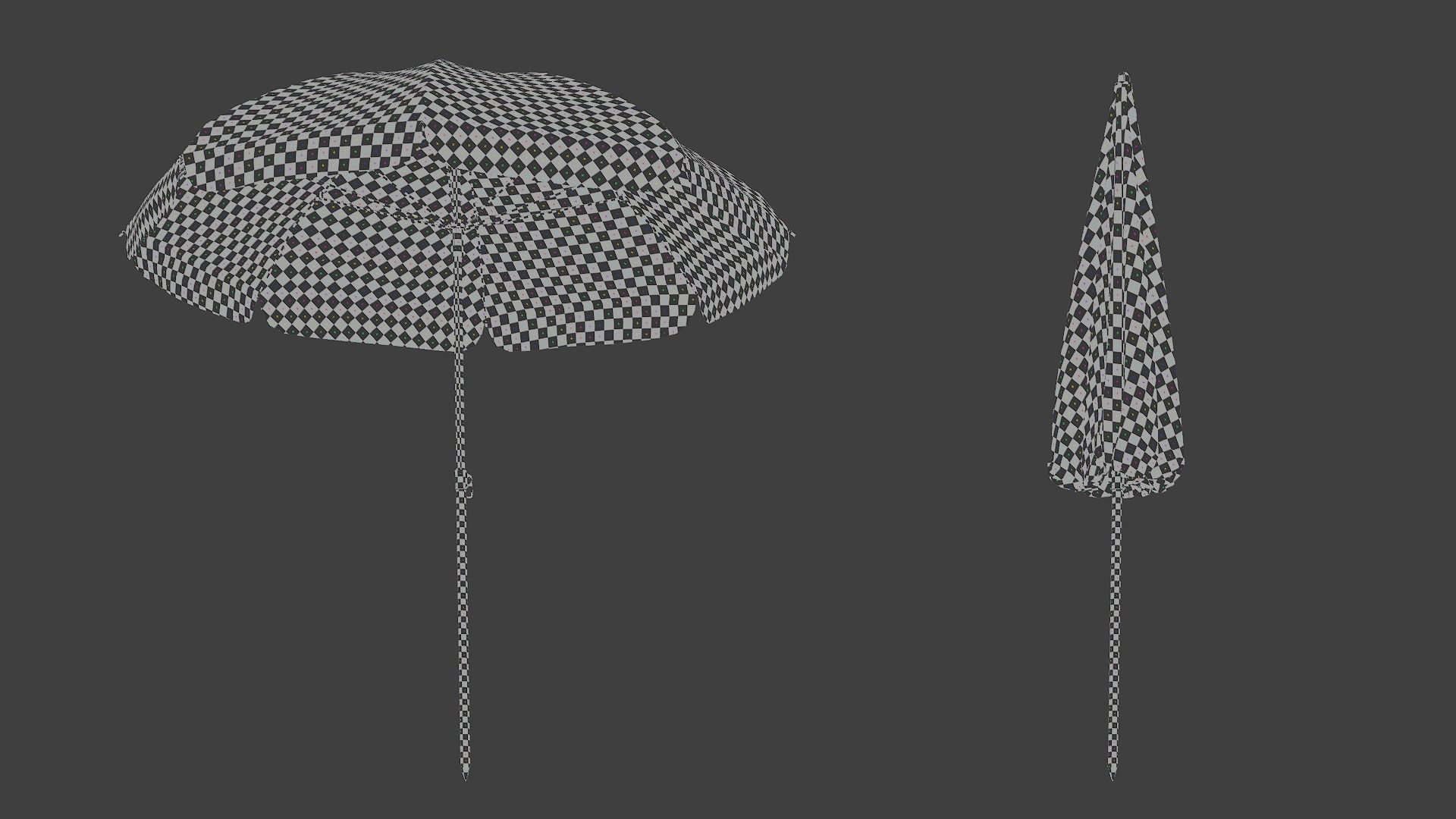Beach Umbrella Game-Ready Low-poly 3D model_17