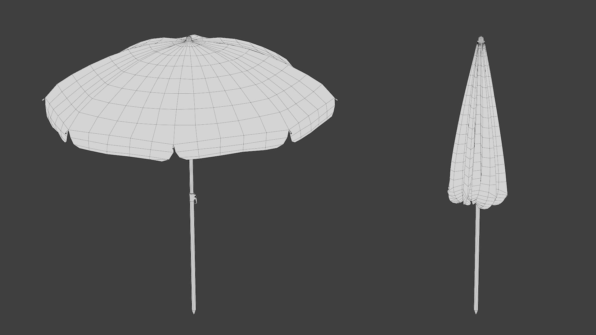 Beach Umbrella Game-Ready Low-poly 3D model_15