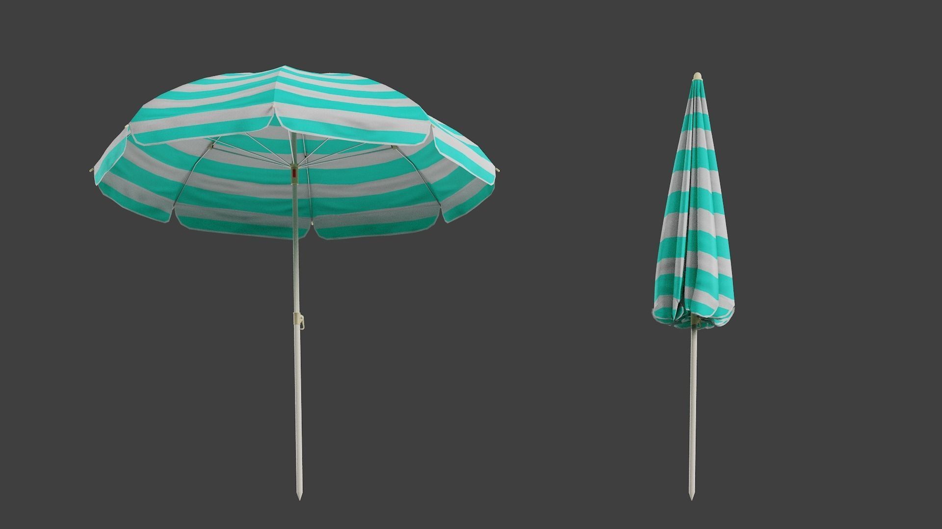 Beach Umbrella Game-Ready Low-poly 3D model_6