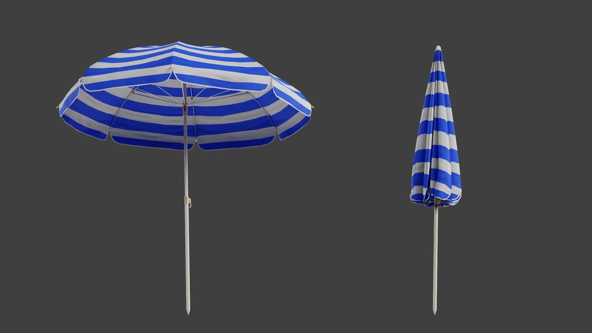 Beach Umbrella Game-Ready Low-poly 3D model_3